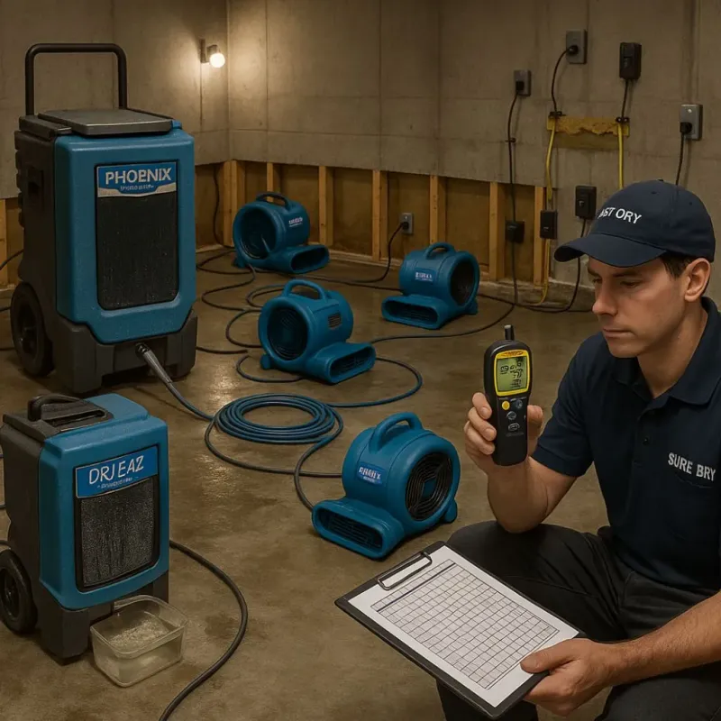 Structural Drying and Dehumidification process in Gadsden, SC